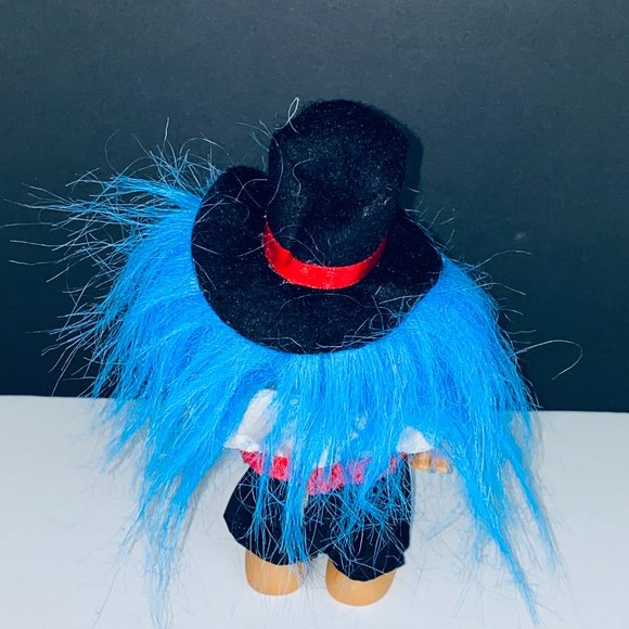 Russ Troll Doll Magician Black Top Hat Satiny Suit Attire Mini Troll Toy Figure - Picture 3 of 3